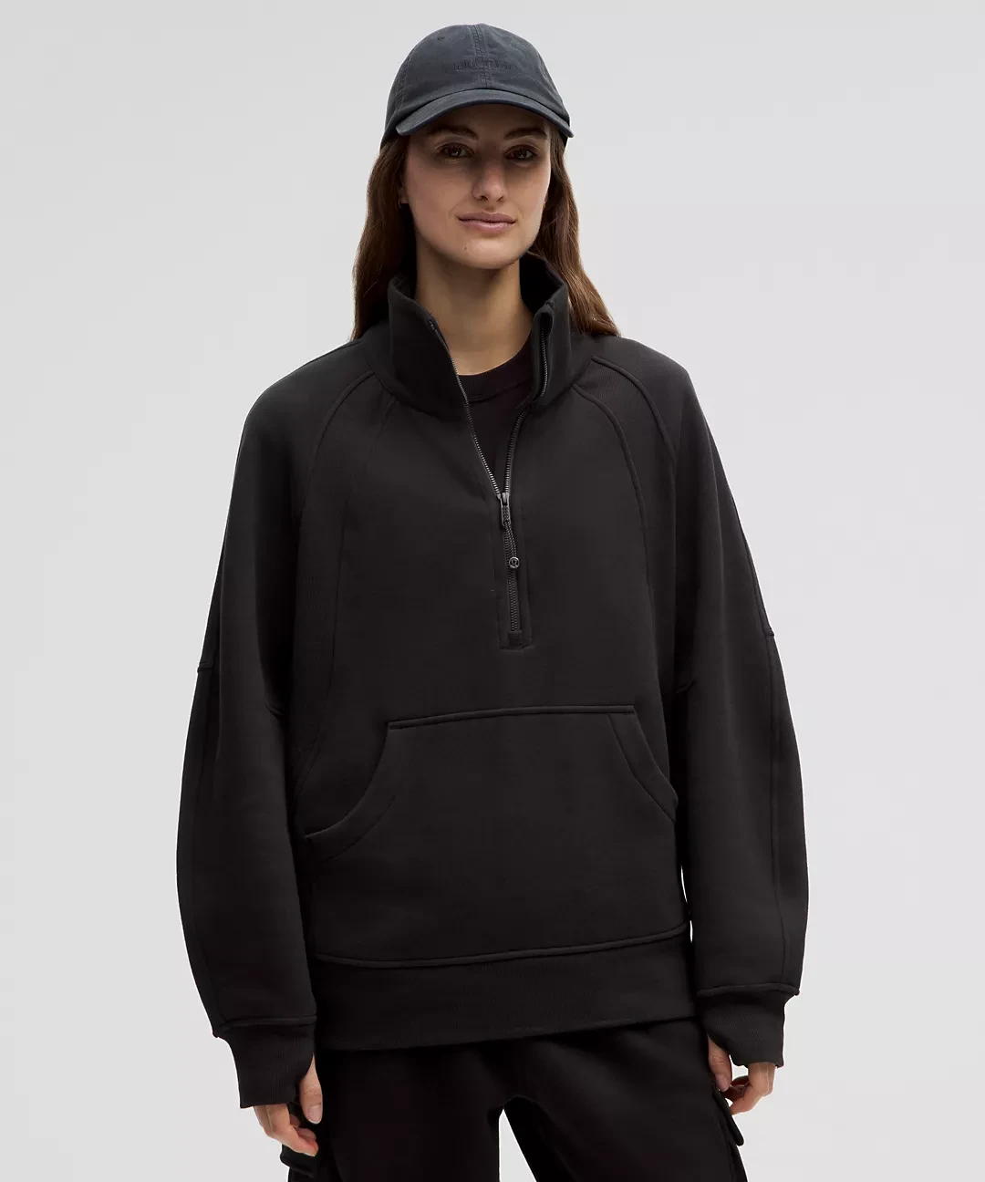 Scuba Oversized Funnel-Neck Half Zip Long