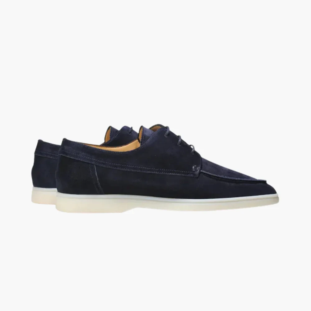Men’s Lace-Up Loafers with Suede Upper and Flexible Sole